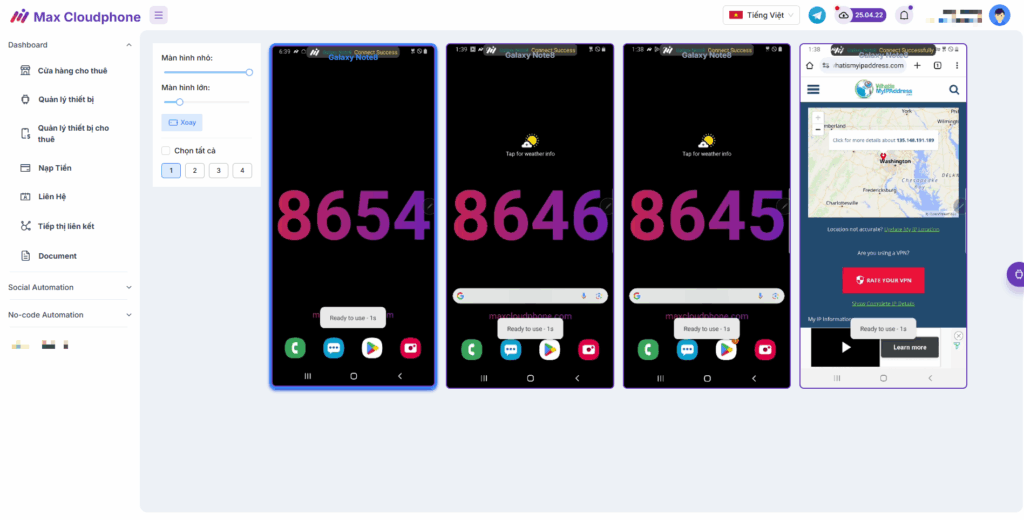 Tải xuống MaxCloudPhone – Bước tiến mới trong quản lý cloud phone MMO 2025